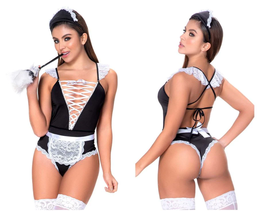 FRENCH MAID BEDROOM COSTUME 3 PIECE MAID COSTUME - $32.99