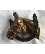 Vintage HORSE HEAD Horse shoe Ceramic Wall Decor MADE IN JAPAN - $21.77