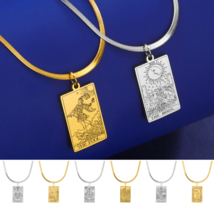 Tarot Card Snake Chain Choker Necklace • Silver Or Gold Stainless Steel Classic  - £13.92 GBP