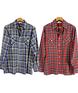 Vintage Levis Shirts Medium 1978 1970s Lot 2 Button Down Red &amp; Blue Gree... - $63.57 CAD