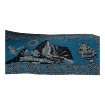 Peruvian Mountain Scene Woven Shawl / Wrap 67x26 Vtg - $43.20