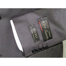Mens Vitali Three Piece Suit Vested Semi Shiny Sharkskin M3090 Charcoal Gray image 6