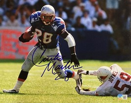 Curtis Martin Firmado 11x14 Nuevo Inglaterra Patriots Azul Camiseta Foto Bas - £75.43 GBP