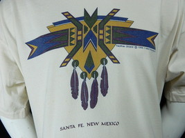 Vintage 90s Santa Fe New Mexico Feather Shield Cotton T Shirt Purveyors ... - £19.63 GBP
