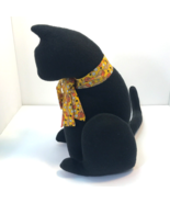 Plush Spooky Halloween Black Shadow Cat with bow Homemade Stuffed Animal... - $19.79