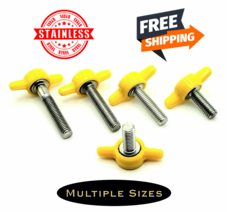 M5 Thumb Screw Bolts with Yellow Butterfly Tee Wing Finger Grip Knob 12mm - 30mm - £13.27 GBP+