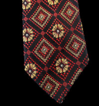 Vintage 1970s Tie Skinny Clip On Snapper JCPenney Towncraft Geometric Floral - $37.18