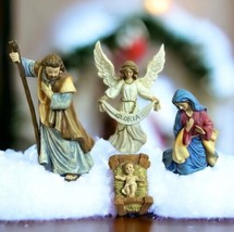 Gifts of Faith Holy Family Set w/ Gloria Angel 6&quot; Nativity Scene Figures Ceramic - £18.24 GBP