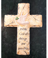 Bible Verse Hanging Wall Plaque Religious Christian Plaster 10&quot; Matthew ... - $16.11 CAD