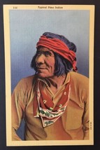 Typical Pima Indian Native American Linen Postcard UP Man Red Headband - £6.33 GBP