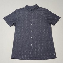 Vuori Bridge Shirt Mens Medium Blue Geometric Short Sleeve Button Up Casual - £27.20 GBP