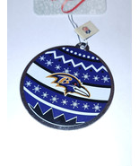NFL Baltimore RAVENS Team Logo Holiday Christmas Tree Ornament Metal Ball - £10.22 GBP