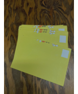 Vintage stationery letter size yellow with flower pattern  envelope lot - $27.08 CAD