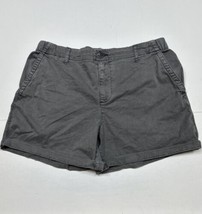 Old Navy OG Gray Chino Shorts Women Size L (Measure 34x4) Elastic Waist - $11.59