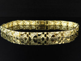 22Ct Mens and Ladies 14K Yellow Gold Over Nugget Style Link Designer Bracelet - £149.98 GBP