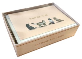 Set of 12 Cat Theme Thank You Note Cards With Envelopes 3.5&quot; x 5&quot; - $13.85