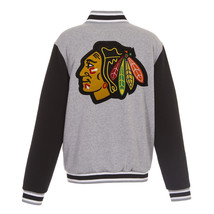 NHL Chicago Blackhawks  Reversible Full Snap Fleece Jacket JHD Embroidered Logos - £107.90 GBP
