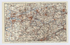 1925 Vintage Map Of Ruhr Ruhrgebiet Essen Duisburg Dortmund Bochum Germany - £16.82 GBP