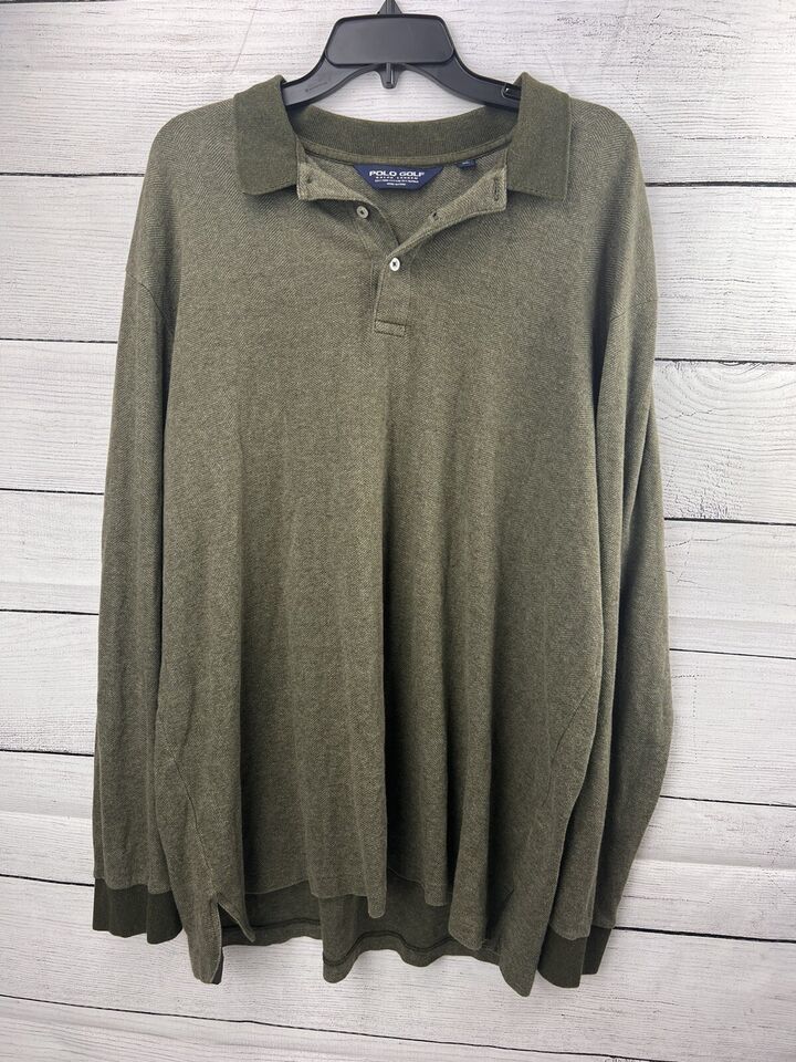Primary image for Polo Golf Ralph Lauren  X-Large Green Long Sleeve Shirt Cotton Alpaca Wool Blend