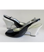 'Kenneth Cole Reaction' Black & White Patent, 3-3/8" Wedges, Size 6-1/2M - NIB! - $75.00