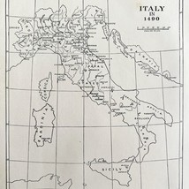 Map Italy In 1490 Print 1924 The Life Of Cesare Borgia Sabatini Ltd DWDD19 - $19.99