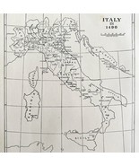 Map Italy In 1490 Print 1924 The Life Of Cesare Borgia Sabatini Ltd DWDD19 - $27.73 CAD