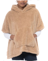 Jenni Hooded Sherpa Pocket Poncho Blush One Size - £31.64 GBP