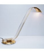 Arredoluce Modernist Lucite Brass Table Lamp 1970s Italian Swan Neck - P... - £549.19 GBP