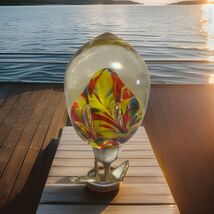 Vintage Art Glass Colorful  Paperweight - $9.90