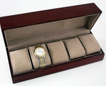 WATCH CASE BOX WOOD DISPLAY STORAGE HOLDER 5 WATCHES - $49.95