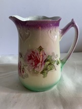 Vintage pink rose pitcher 6.5&quot; - £15.23 GBP