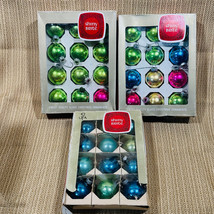 36 Vintage Shiny Brite Assorted Colorful Christmas Ornaments 1.5 &quot; Glass Balls - £47.44 GBP