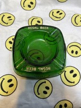 Vintage Regal Beer Green Glass Ashtray New Orleans Louisiana Advertise - $19.80