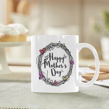 Ceramic Mug – 11 oz White Coffee Mug – Mother&#39;s Day Gift - HMD Wreath - £10.80 GBP