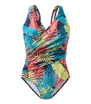 L.L.Bean Plus Size 18 Shaping One Piece Swimsuit Tropical V Neck Stretch... - $666.08 MXN