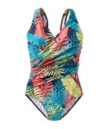 L.L.Bean Plus Size 18 Shaping One Piece Swimsuit Tropical V Neck Stretch... - €30,38 EUR
