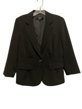 Nine West Suit Blazer Jacket Women Size 10 Black 1 Button Career Office NWT - $22.44