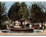 Fountain In City Park Medford OR Oregon DB Postcard W10 - £2.33 GBP
