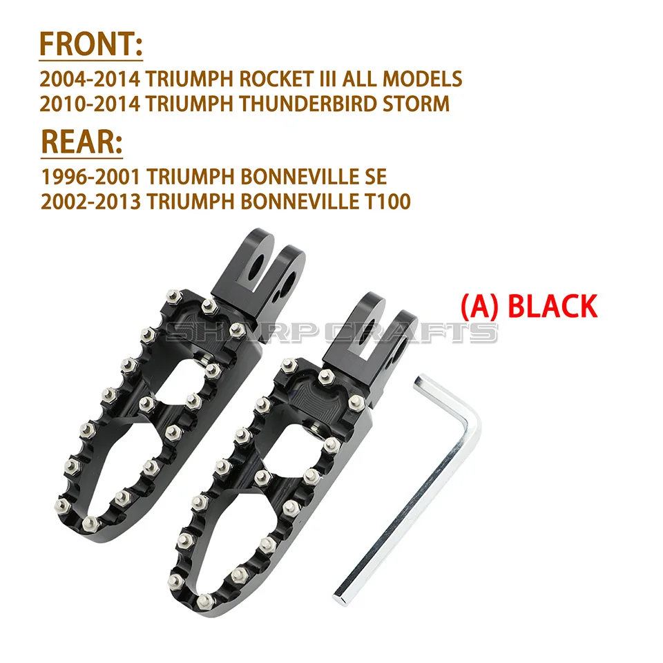 Motorcycle Accessories Foot Pegs Footrests  Front Triumph et III Thunderbird Sto - $217.76