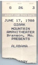 Alabama Concert Ticket Stub Juin 17 1988 Branson Missouri - £32.53 GBP