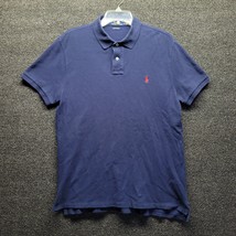 Ralph Lauren Polo Shirt Mens Sz L Dark Blue Knit Custom Slim Fit - $19.35