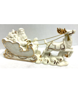 Christmas Santa Mikasa Porcelain Sleigh &amp; Reindeer Holiday Elegance 11.5... - $24.00