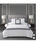West Park Comforter Set Navy Blue 4-Piece Hotel Border Sham Decorative P... - €114,26 EUR+
