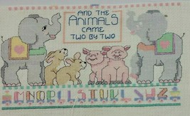 Nursery Sampler Embroidery Finished ABC Noahs Ark Baby Animals  Bunny EVC - $13.95