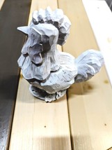White Carved Wood Artisan Chicken Figurine CottageCore Farmhouse Country... - £27.06 GBP