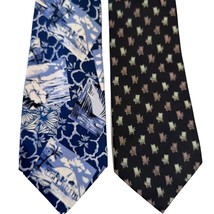 Tommy Bahama 100% Silk Tie Beach Chair Surfers Hibiscus Flowers 59.5X 4 Lot of 2 - £17.97 GBP