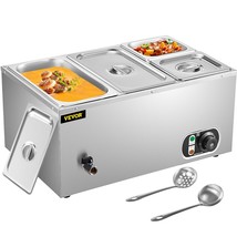 VEVOR 110V Commercial Food Warmer 2x1/3GN and 2x1/6GN, 4-Pan Stainless S... - $226.06