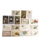 Lot 16 Antique Early 1900s Ivy Bells Horseshoes New Year Greeting Card P... - $586.02 MXN