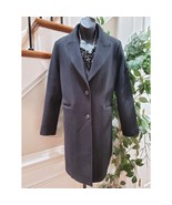 Nine West Women Black Wool Long Sleeve Buttons Front Casual Long Coat Si... - $88.01 CAD