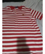 Polo Ralph Lauren Shirt Mens 2XL Short Sleeve Polo Red/white Stripped - $18.69